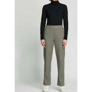 Uniqlo Wide Leg Ribbed Slit Straight Pants In Tan Color Sz M